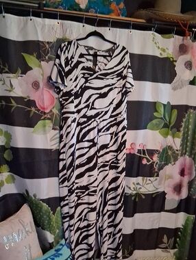 Glamour Black and White Zebra-Print Jumpsuit